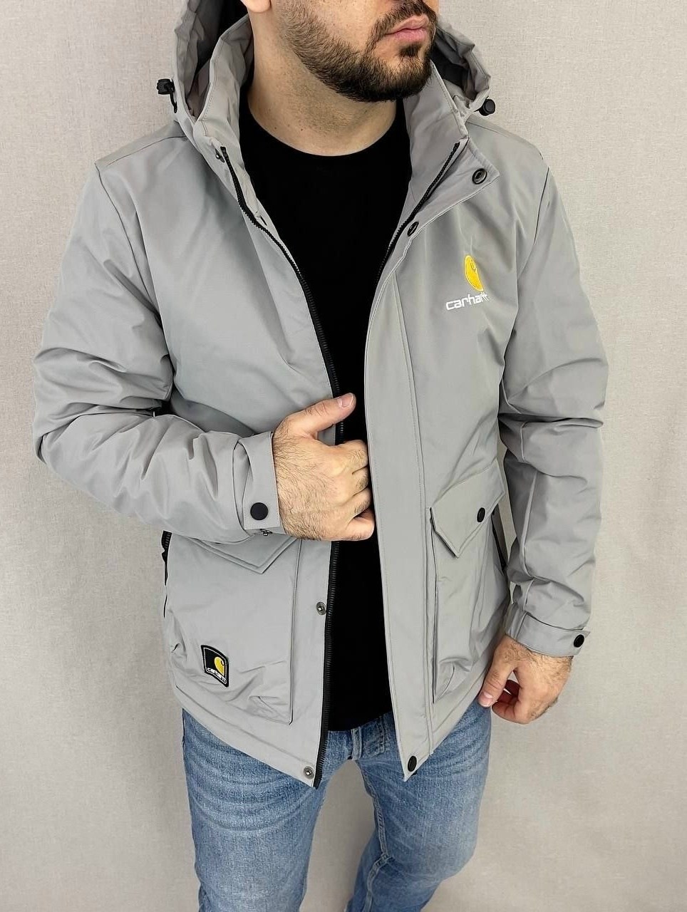 куртка мужская серая,демисезонная куртка carhartt,куртка мужскaя демисезонная,куртка мужская,куртка