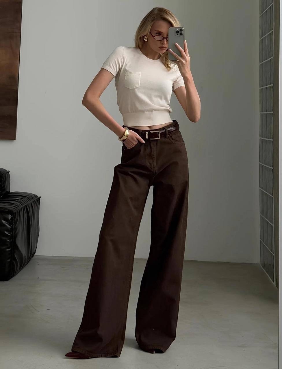 джинсы коричневые широкие с высокой посадкой y2k багги emporiov,женские джинсы,брюки джинсы,коричневые джинсы,джинсы палаццо