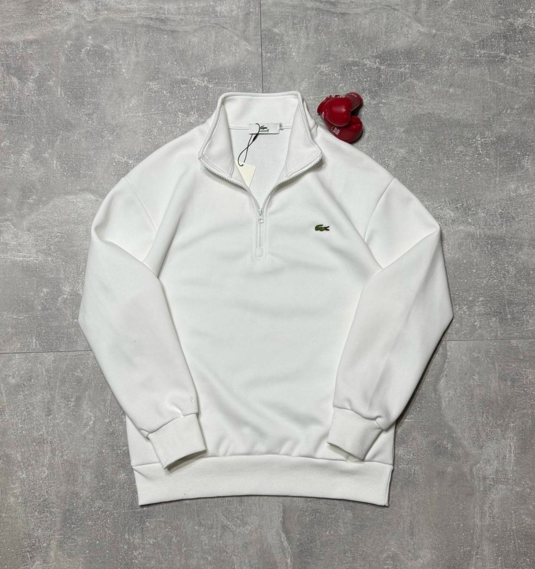 свитшот lacoste,кофта лакоста,свитшот мужская,мужская кофта,мужской хлопковый свитер lacoste на молнии с высоким воротом