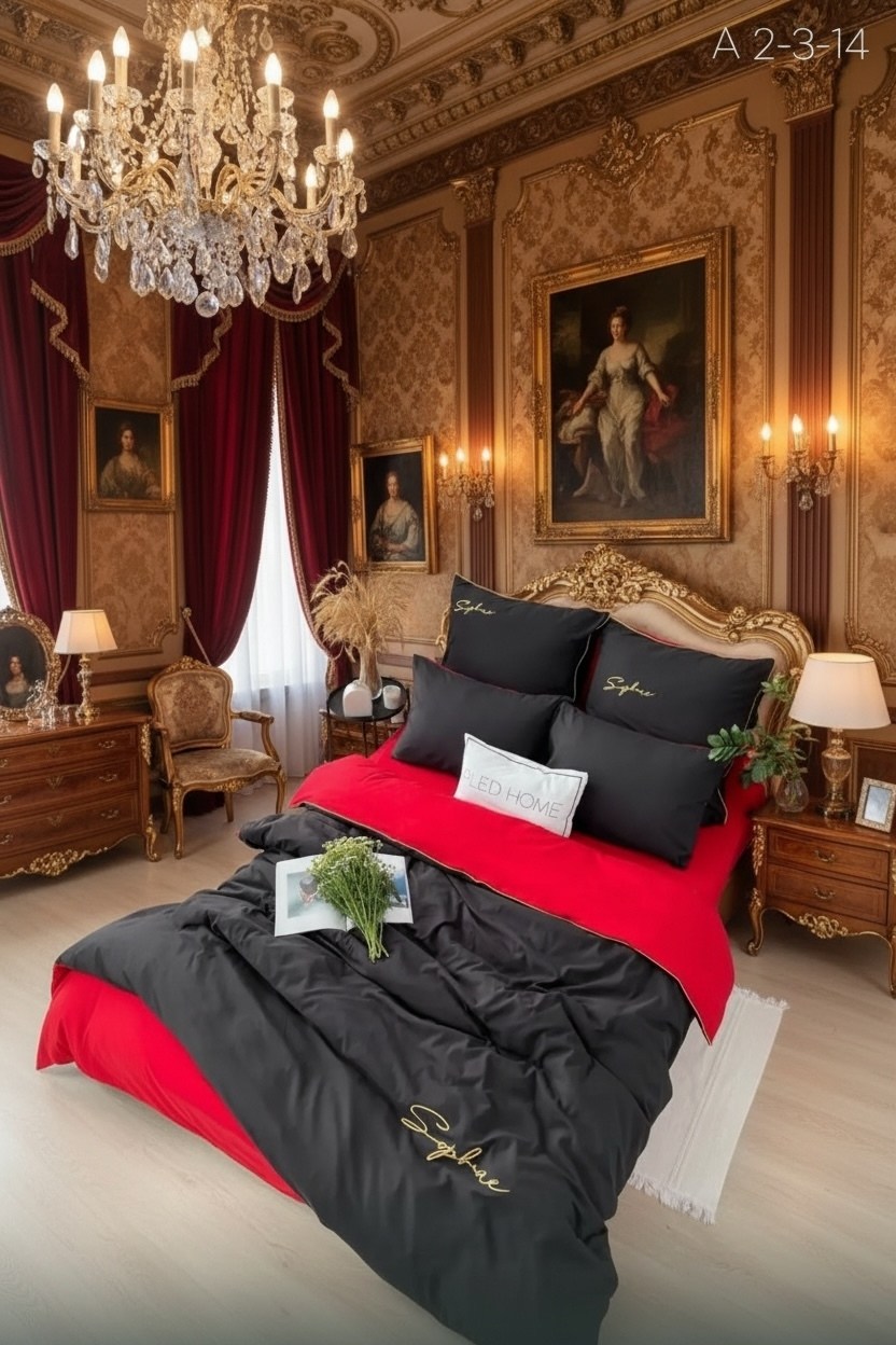 спальни дизайн,шикарная спальня,спальни,королевская спальня,роскошная спальня