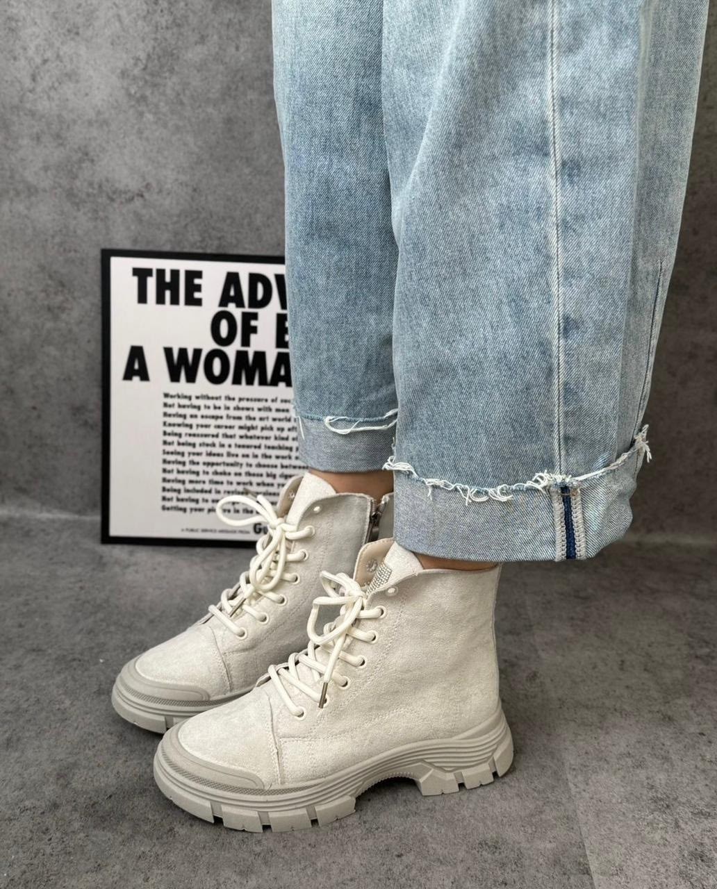 ,ботинки женские,ботинки женские натуральная замша шерсть бежевый,ботинки,ботинки замш