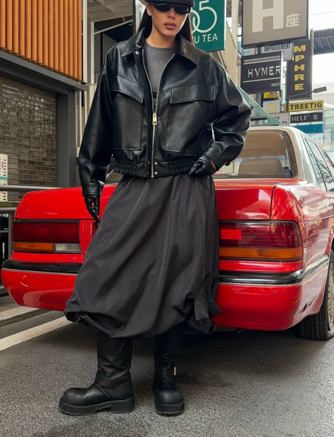 стиль и мода,кожаная куртка,мода модная,уличная мода