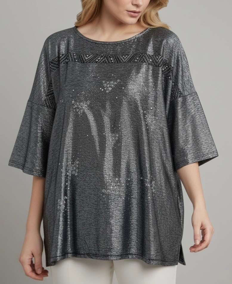 туника из блестящей ткани,блузка с пайетками,туника sparada,блестящие туники,женская туника