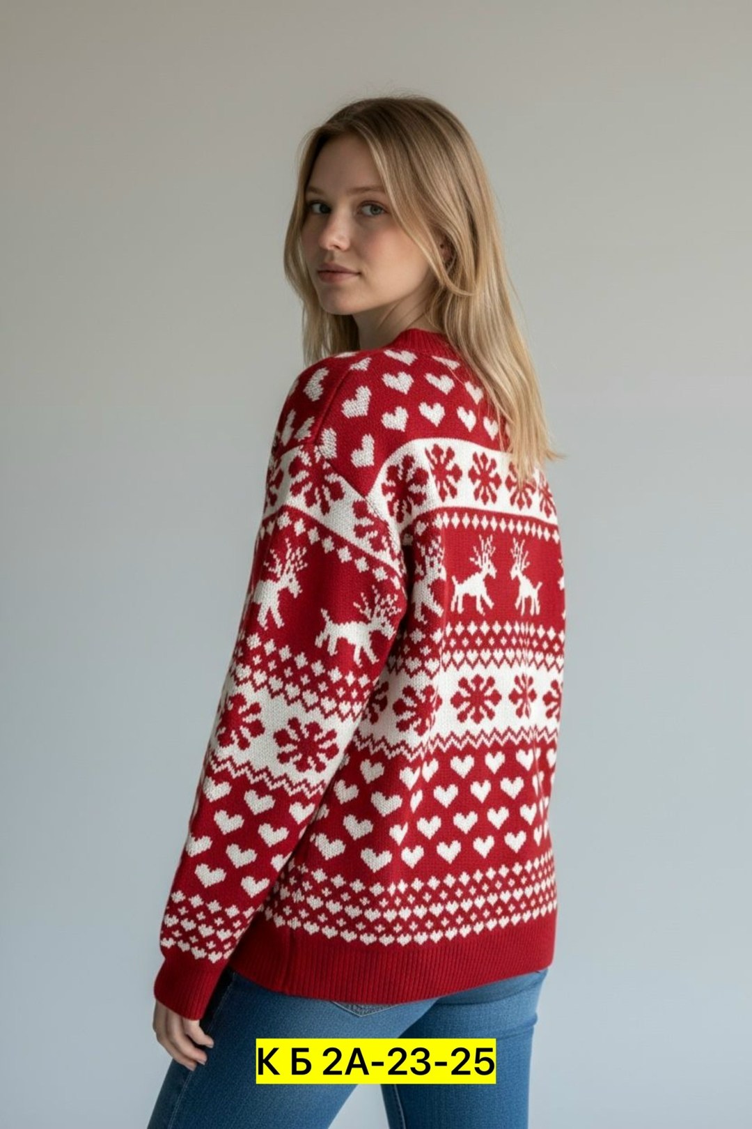 свитер оверсайз новогодний с оленями вязаный trendsale,свитер новогодний с оленями trendsale,свитер с оленями женский,свитер с оленями,женский рождественский свитер fairisle с оленями the little tailo