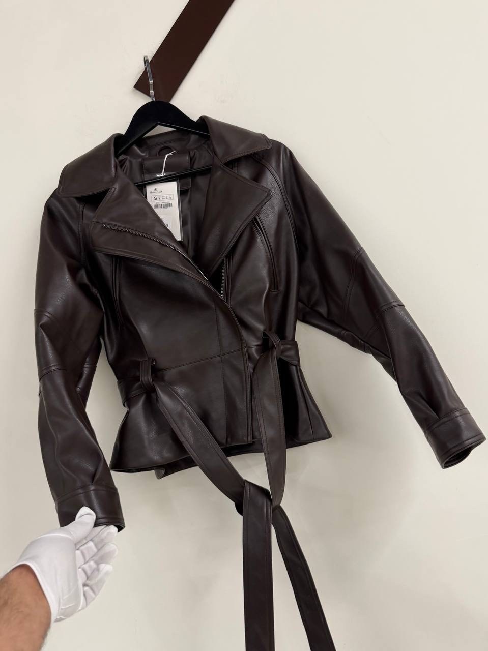 куртка кожаная женская,кожаная куртка,кожаная куртка женская hers 52726 коричневая m,женская куртка из экокожи,куртка косуха