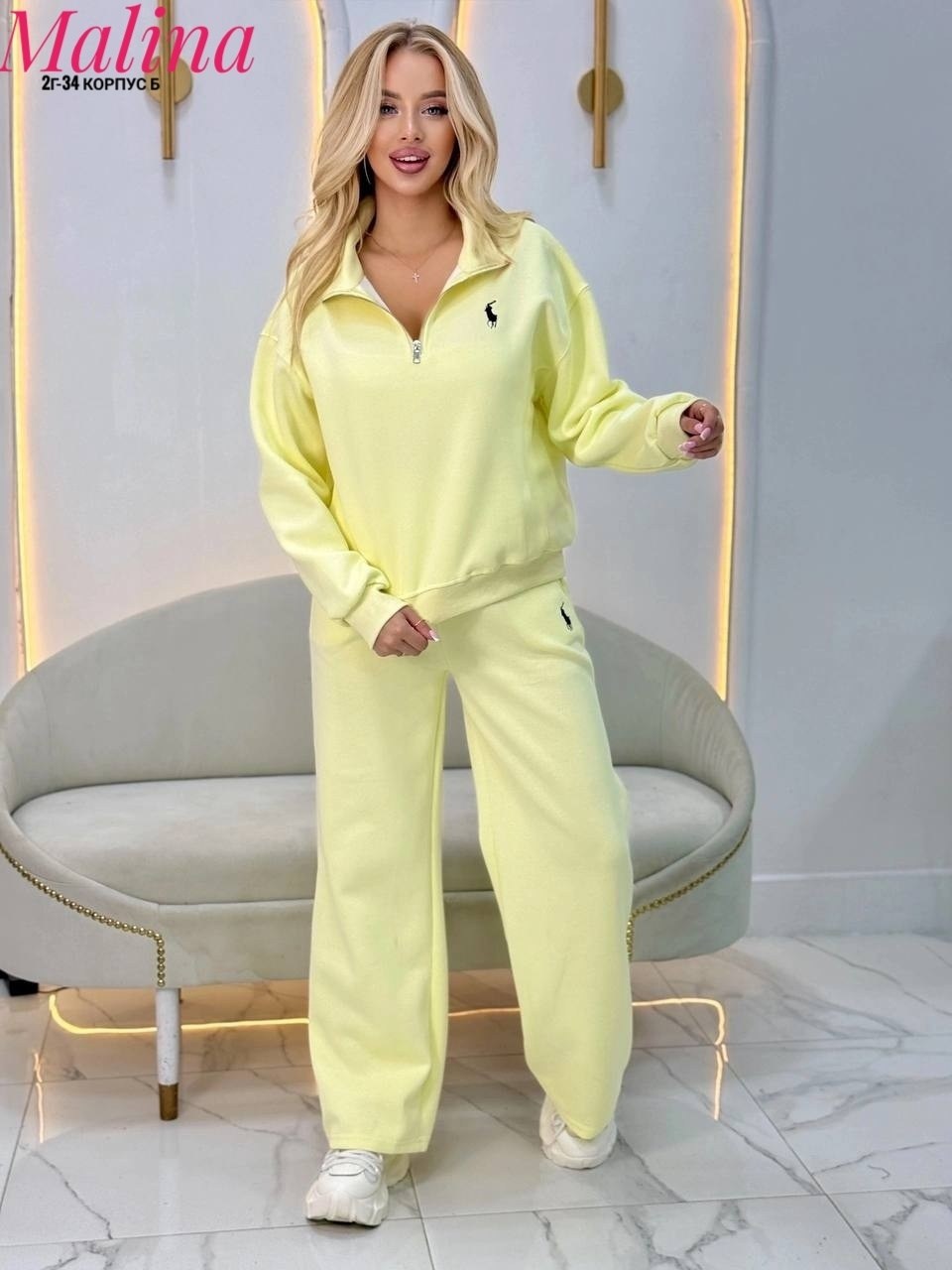 спортивный костюм двойка sporty&rich w suits,костюм спортивный на молнии палаццо с кулиской 05mrk цвет желтый,женский спортивный костюм,спортивный костюм полузамок оверсайз old money весна sanny цвет