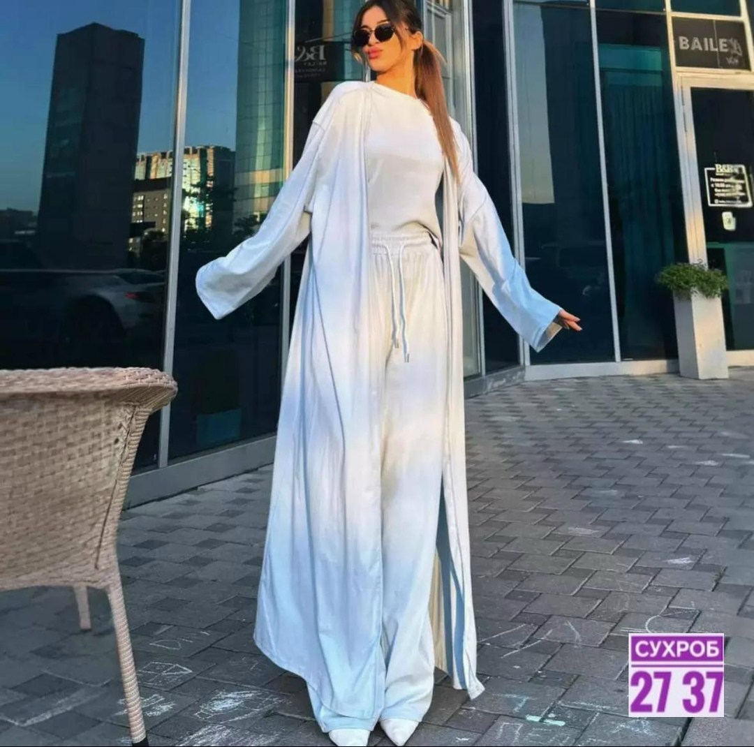 летний костюм-тройка с длинным рукавом цвет шоколадный,платье мусульманское,,арабские платья,мусульманские костюмы