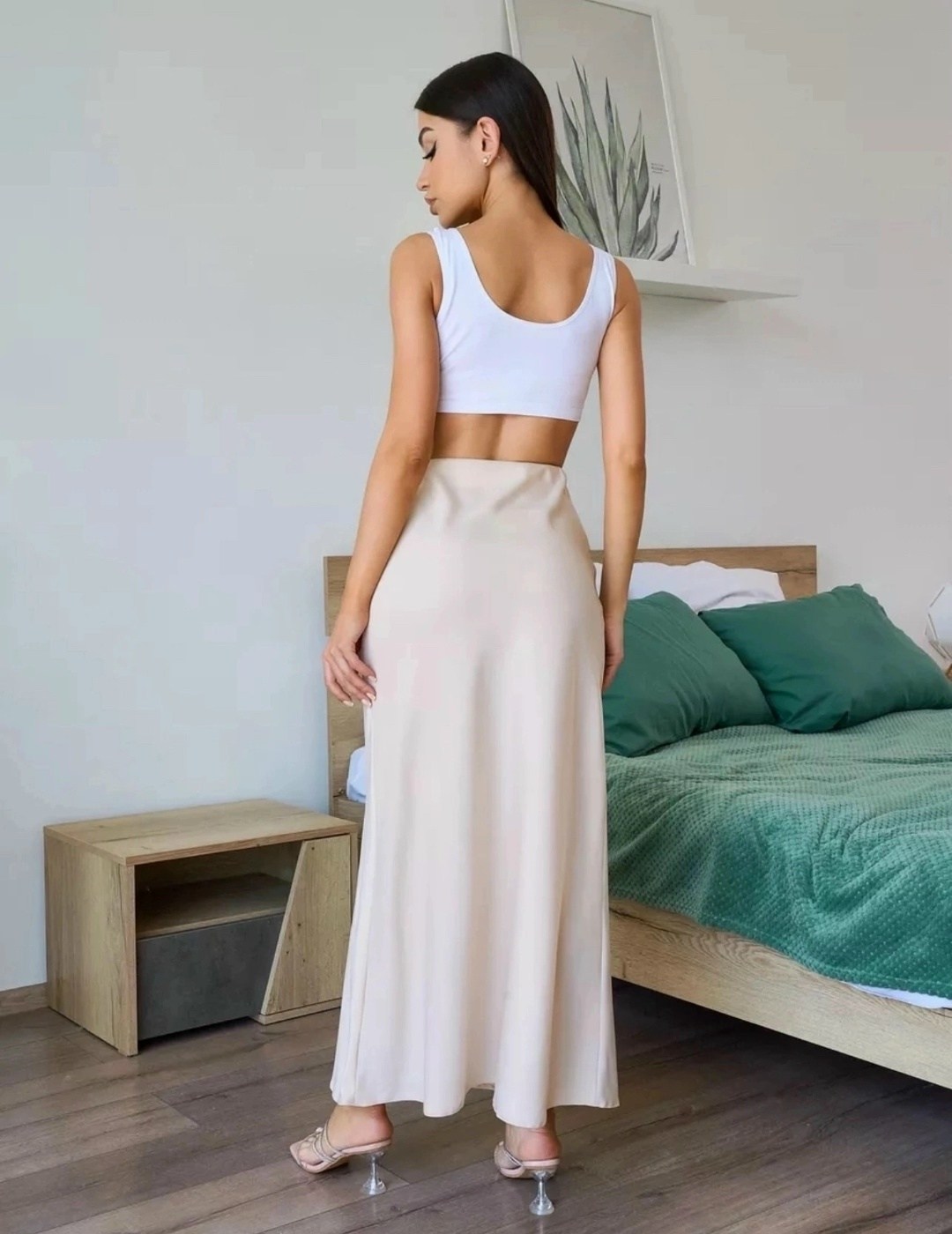 юбка атласная длинная горчичный,юбка атласная длинная горчичный 42-44/m,атласная юбка миди,юбка женская атласная с высокой посадкой,атласная юбка