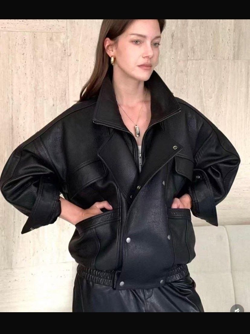 кожаная куртка saint laurent,кожаная куртка,кожаная куртка женская,oversized leather blouson saint laurent,косуха куртка