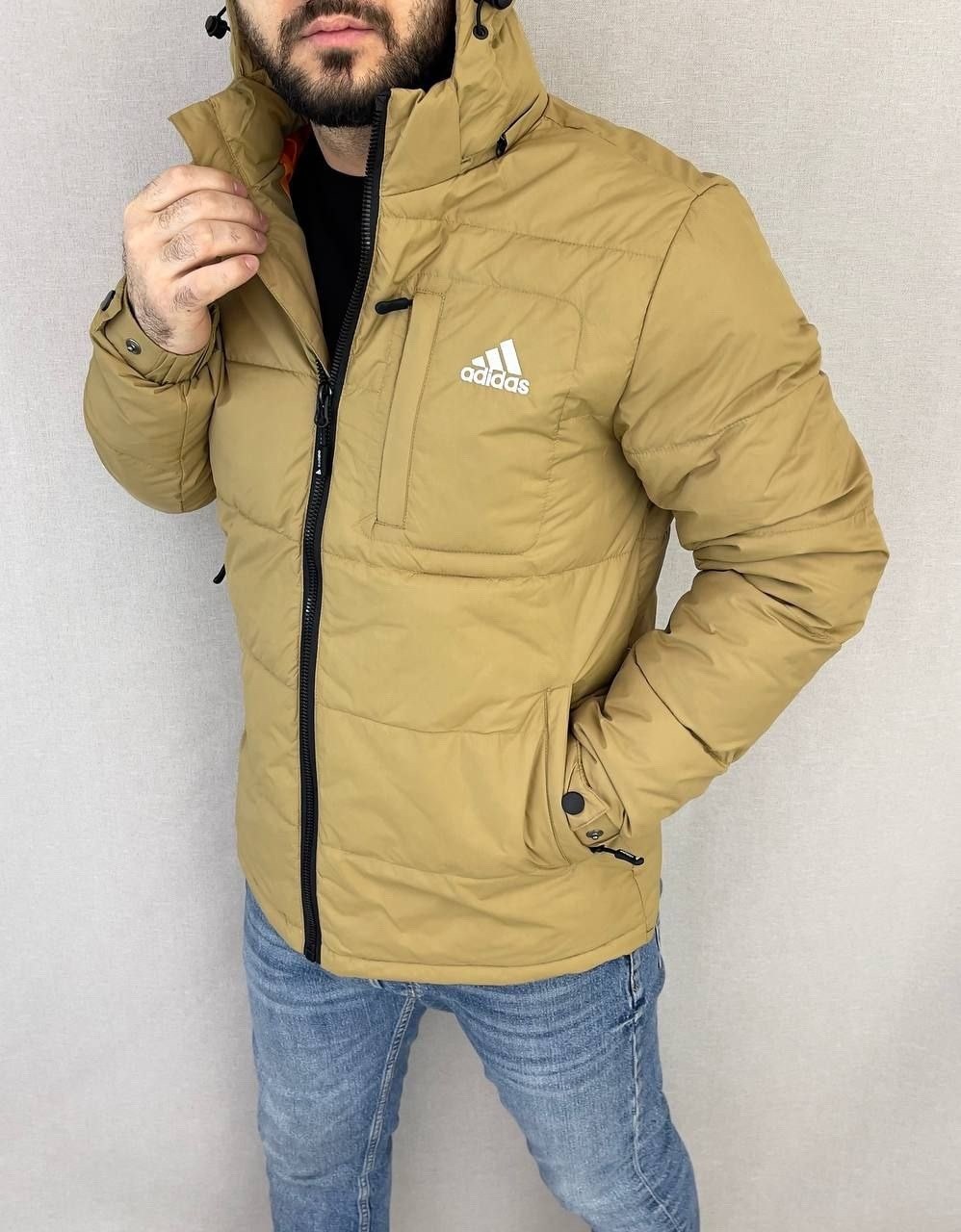 куртка весенняя adidas мужская с капюшоном,мужская зимняя куртка adidas,куртка мужская adidas,куртка мужской adidas зеленовато-бежевый,демисезонная куртка adidas