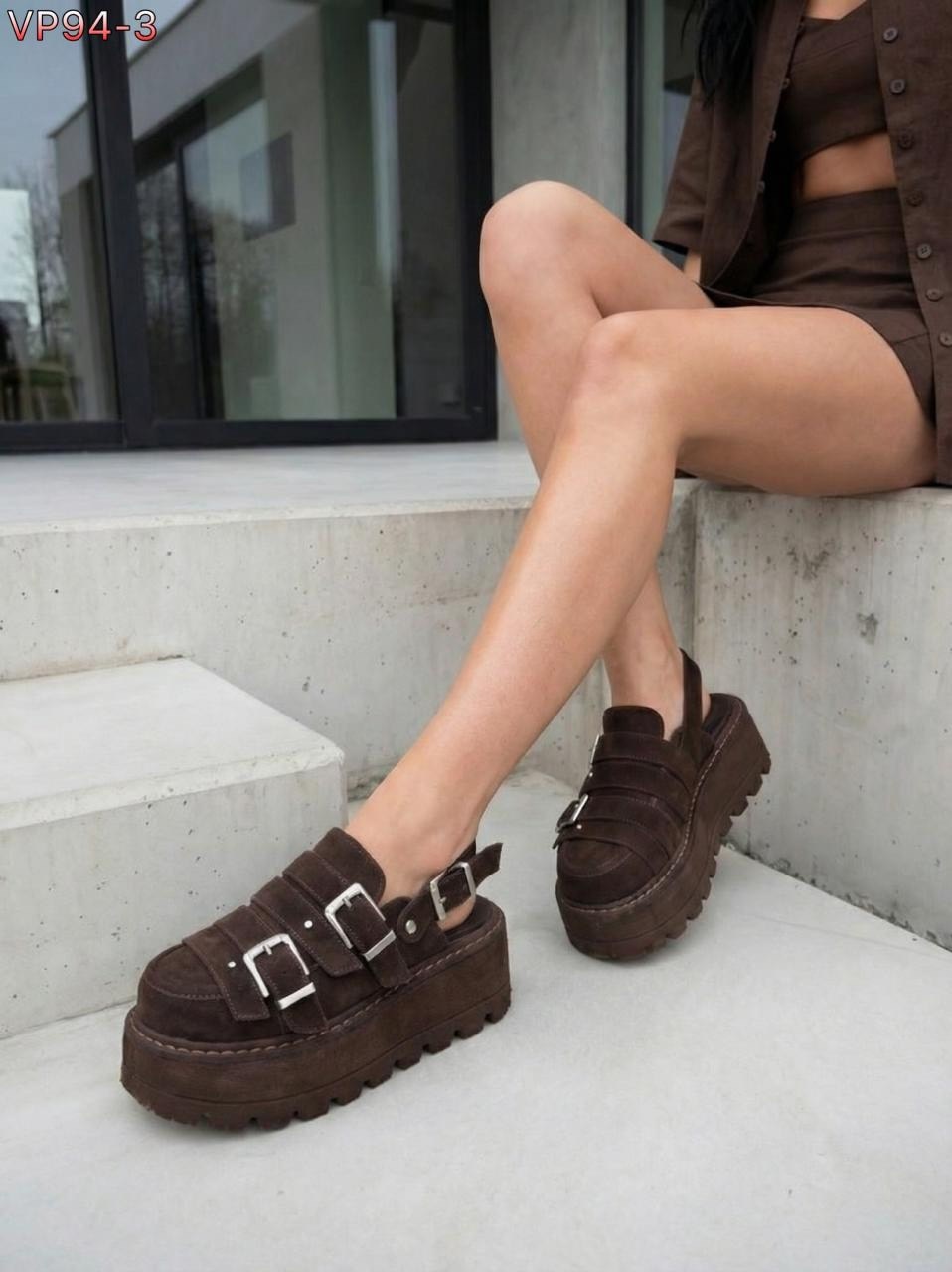 замшевые женские туфли-лоферы на платформе,, на платформе,массивная , повседневные