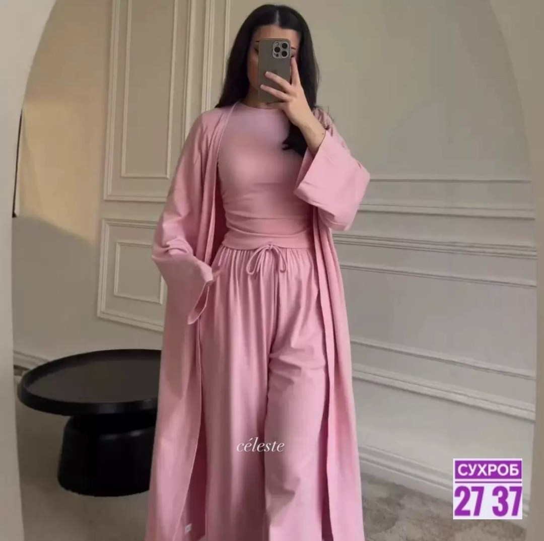 летний костюм-тройка с длинным рукавом цвет шоколадный,платье мусульманское,,арабские платья,мусульманские костюмы