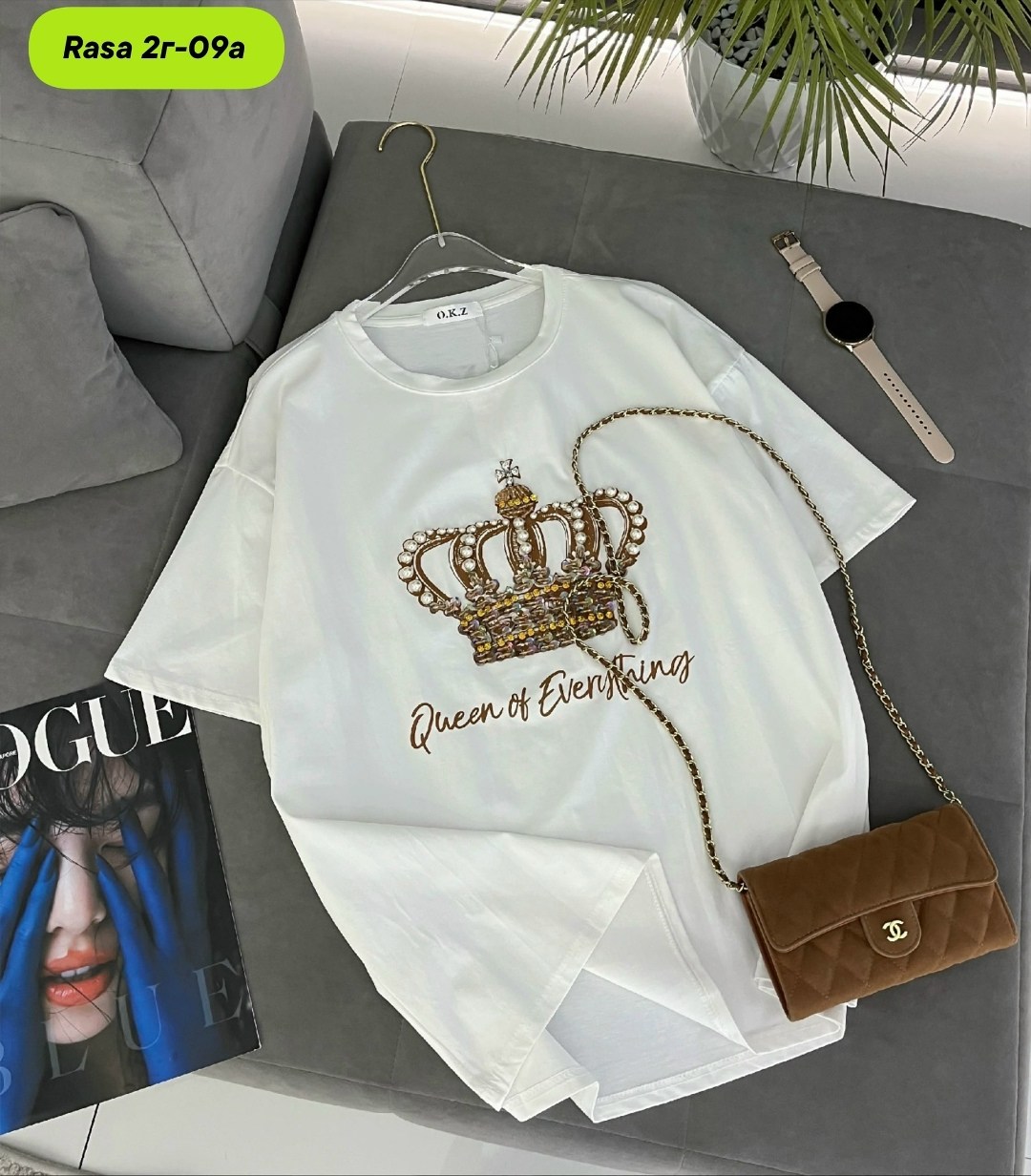 футболка женская,футболка с короной,стиль футболка,женская футболка белая