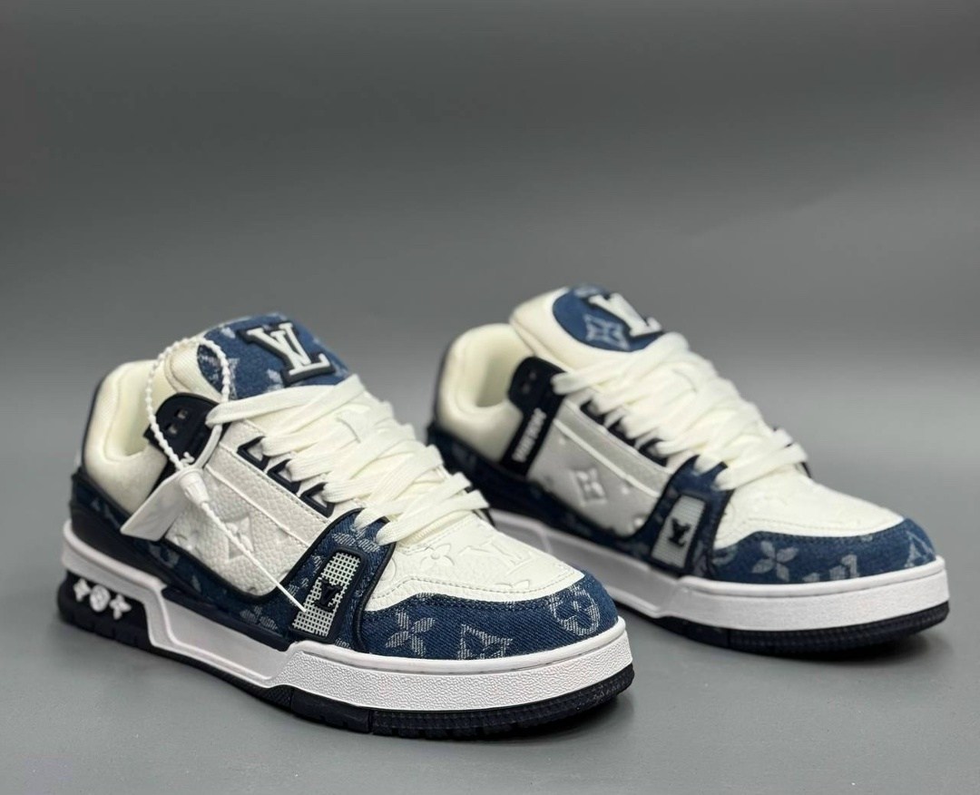 кроссовки louis vuitton trainer,кроссовки louis vuitton,луи виттон кроссовки мужские оригинал,кроссовки louis vuitton trainer: джинс. синий/белый,мужские кроссовки louis vuitton 2026 синие с белым ком