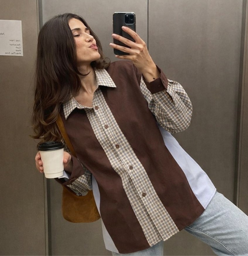 рубашка женская,стильная клетчатая рубашка,рубашка модная,женская рубашка в клетку