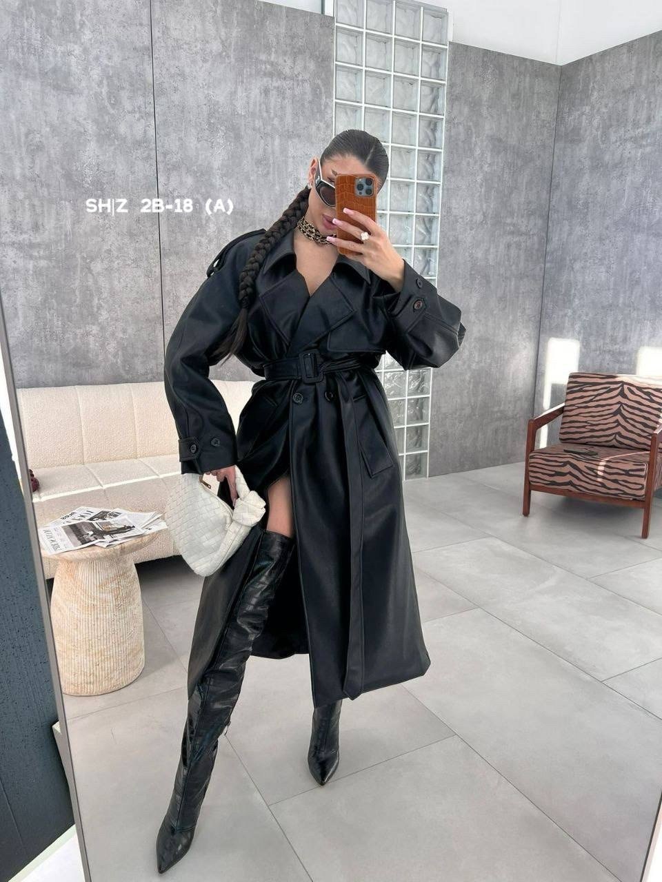 тренч кожаный,тренч плащ кожаный,кожаный плащ,кожаный плащ тренч длинный,плащ ōnne кожаный женский