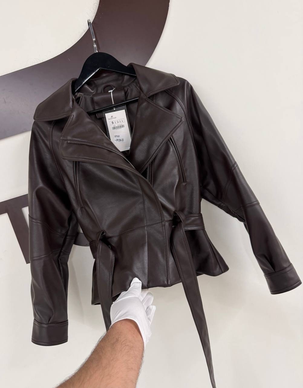 куртка кожаная женская,кожаная куртка,кожаная куртка женская hers 52726 коричневая m,женская куртка из экокожи,куртка косуха