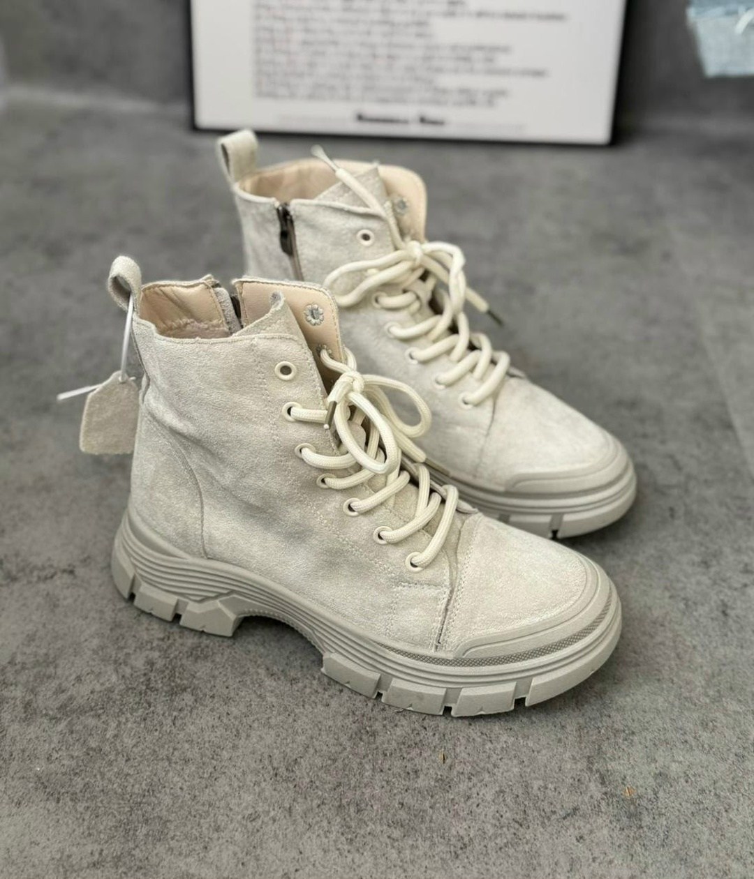 ,ботинки женские,ботинки женские натуральная замша шерсть бежевый,ботинки,ботинки замш