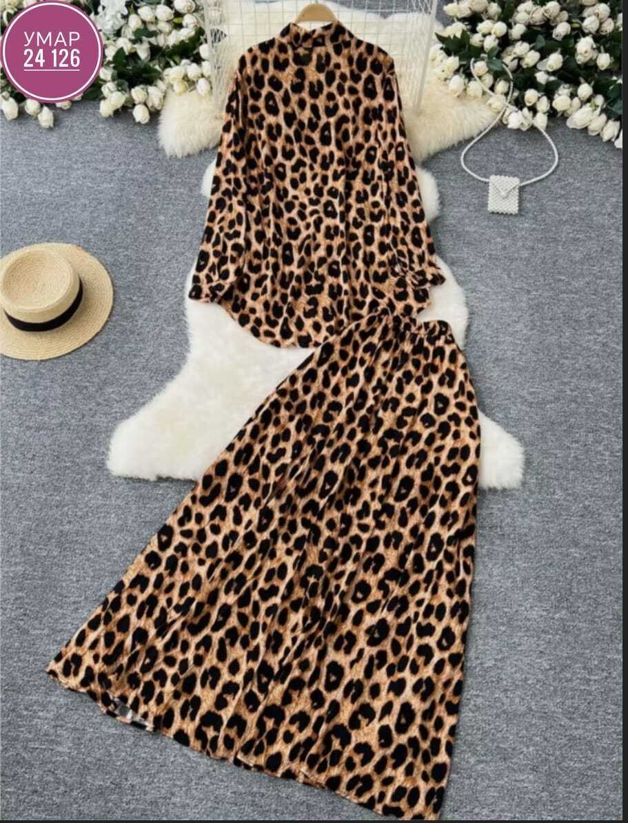 костюм женский леопардовый,широкие брюки с леопардовым принтом,костюм леопардовый,женские костюмы,костюм двойка