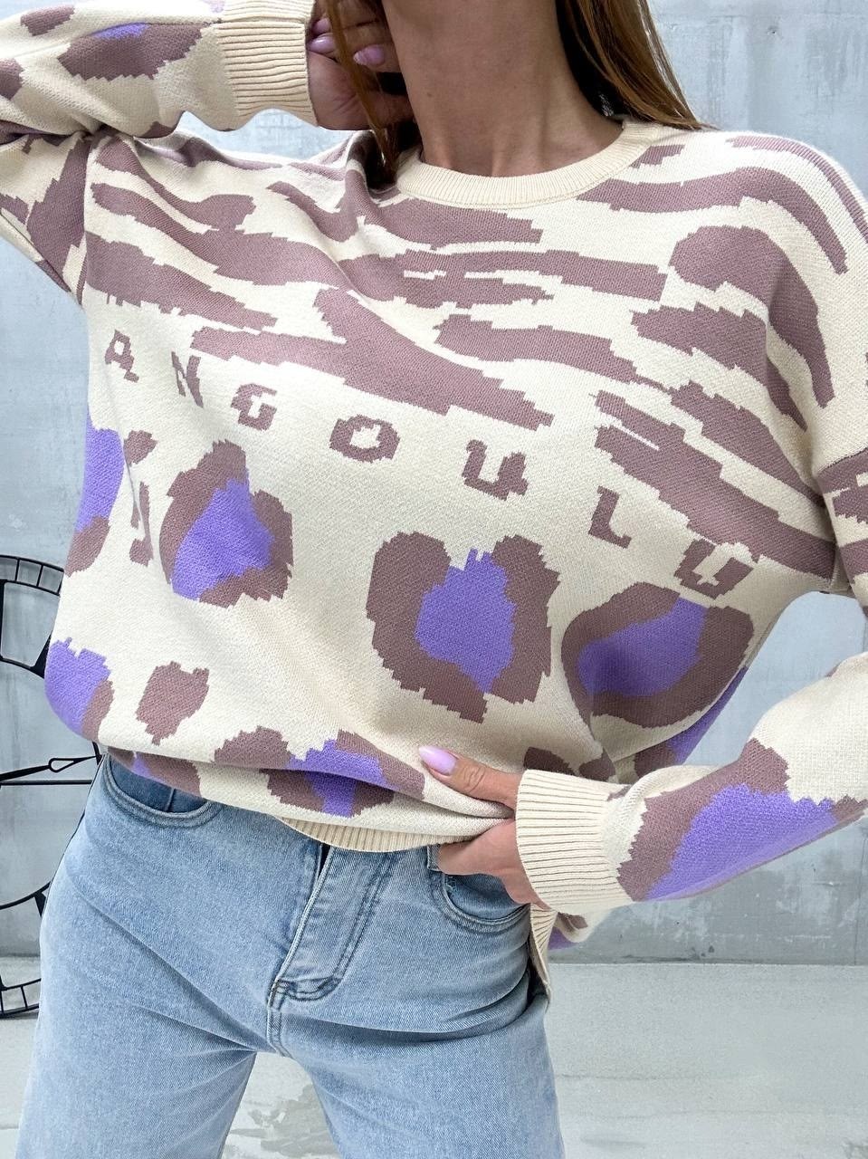 свитер москино с мишкой,кофта вязаная с принтом,стильная кофта,кофта женская,свитер с мишкой