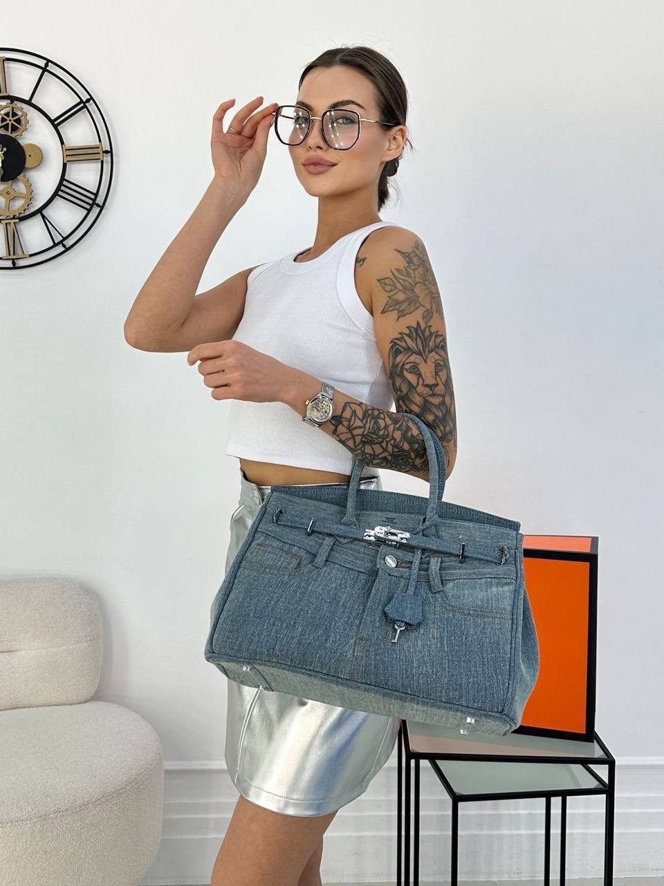 джинсовая сумка в стиле hermes birkin,сумка женская в стиле birkin из джинсовой ткани,джинсовая сумка в стиле hermes birkin 30 см,сумка hermes birkin джинсовая,джинсовая сумка в стиле hermes birkin на