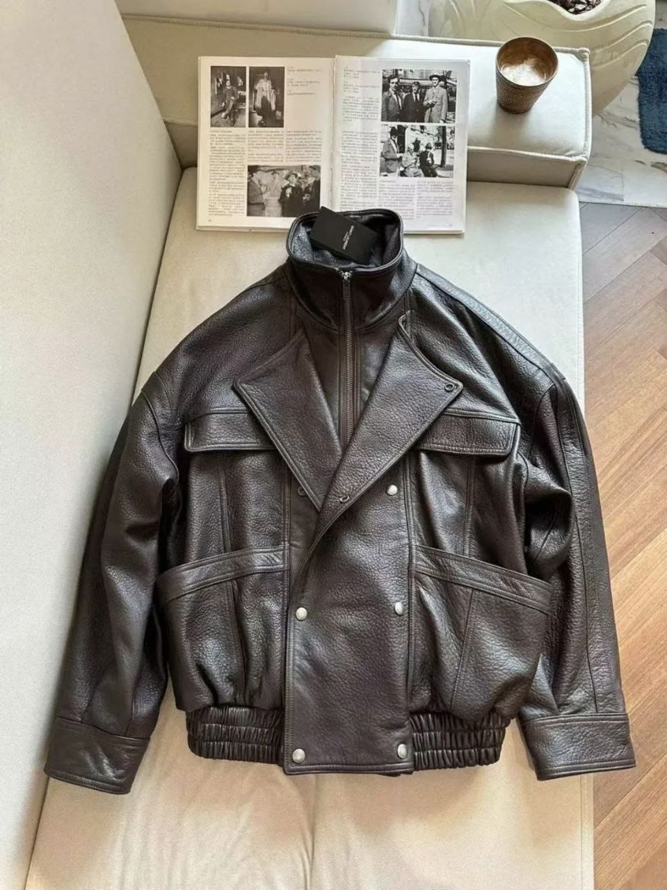 кожаная куртка saint laurent,кожаная куртка,кожаная куртка женская,oversized leather blouson saint laurent,косуха куртка