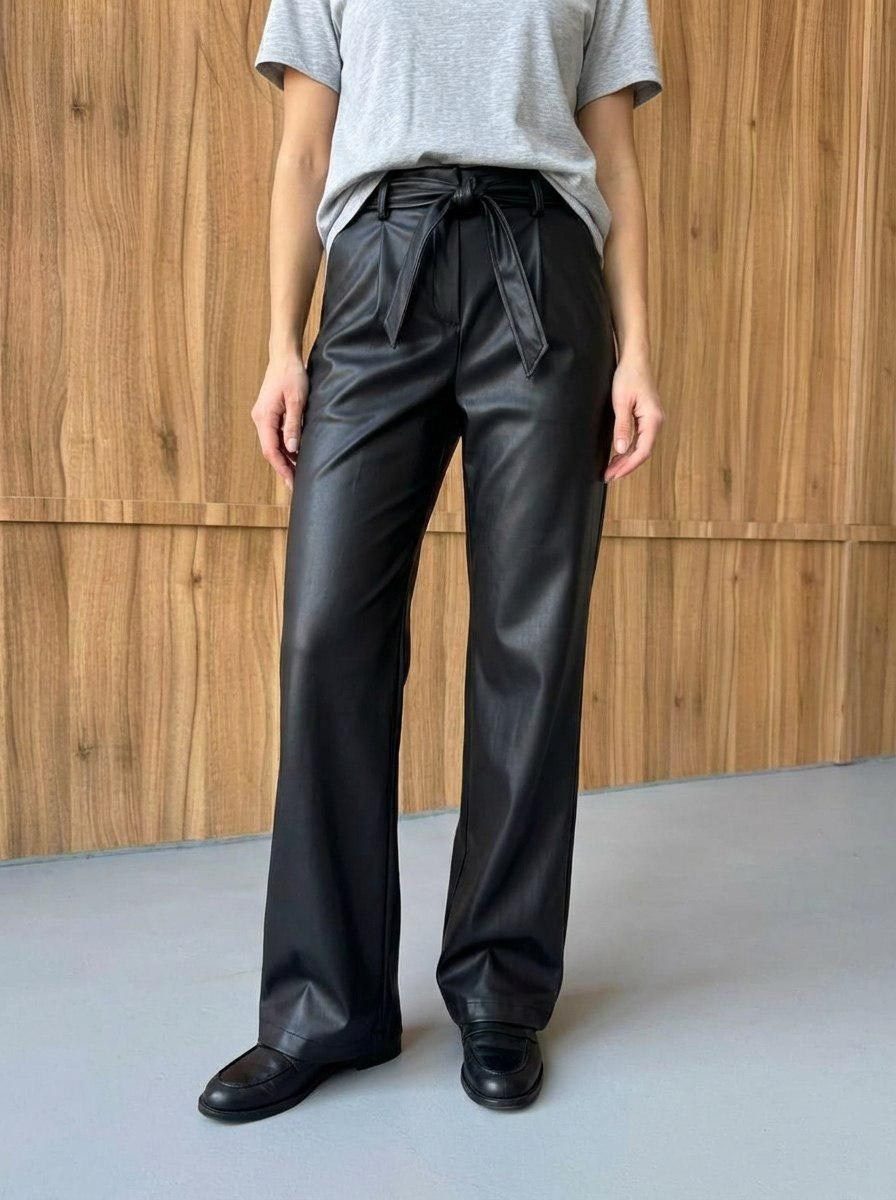 кожаные брюки,брюки кожаные классические палаццо plus size masandro,широкие брюки из искусственной кожи,брюки из экокожи,брюки из искусственной кожи палаццо