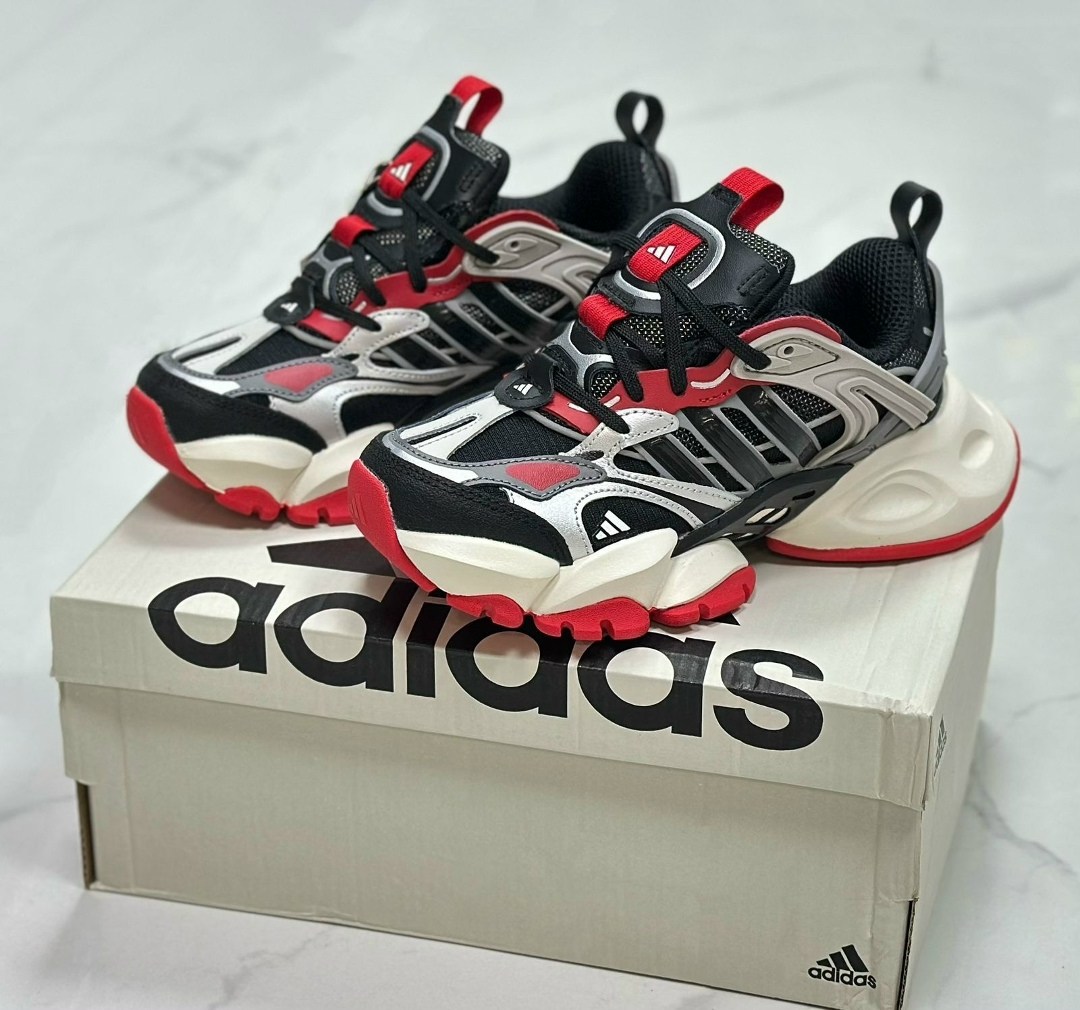 кроссовки adidas xlg runner deluxe,кроссовки adidas,кроссовки мужские adidas,кроссовки унисекс adidas xlg runner deluxe черно-серебристо-красные,мужские кроссовки adidas vento xlg deluxe