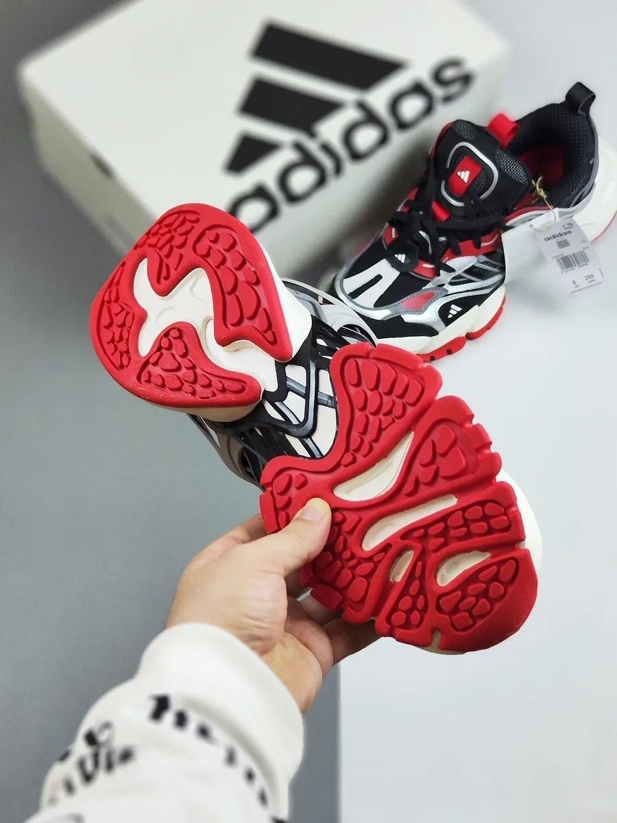 кроссовки adidas xlg runner deluxe,кроссовки adidas,кроссовки мужские adidas,кроссовки унисекс adidas xlg runner deluxe черно-серебристо-красные,мужские кроссовки adidas vento xlg deluxe