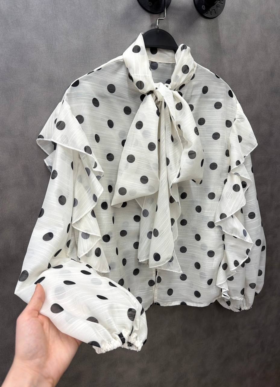 стильные наряды,элегантный стиль,одежда стильная,блузка нарядная офисная в горох yan&david