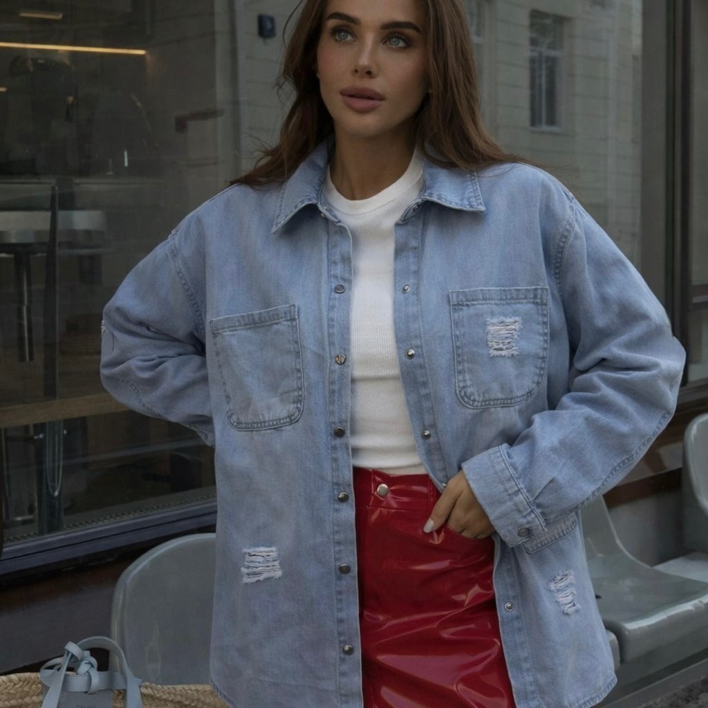 джинсовая куртка,джинсовая куртка женская,джинсовая куртка повседневная,рубашка джинсовая женская,модная джинсовая куртка