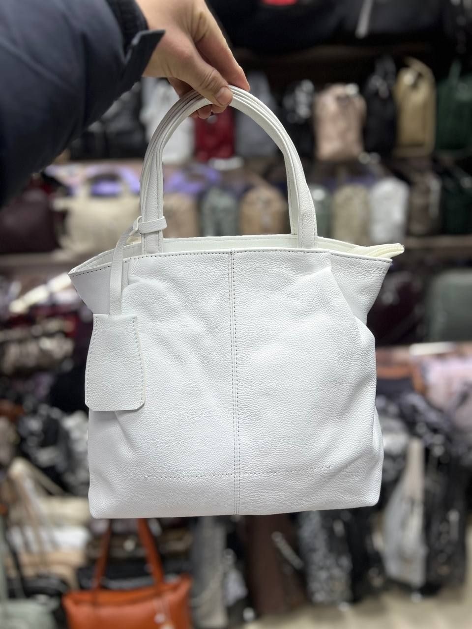 сумка женская,сумка шоппер vera pelle,сумка шоппер белая,сумка,женская сумка шоппер