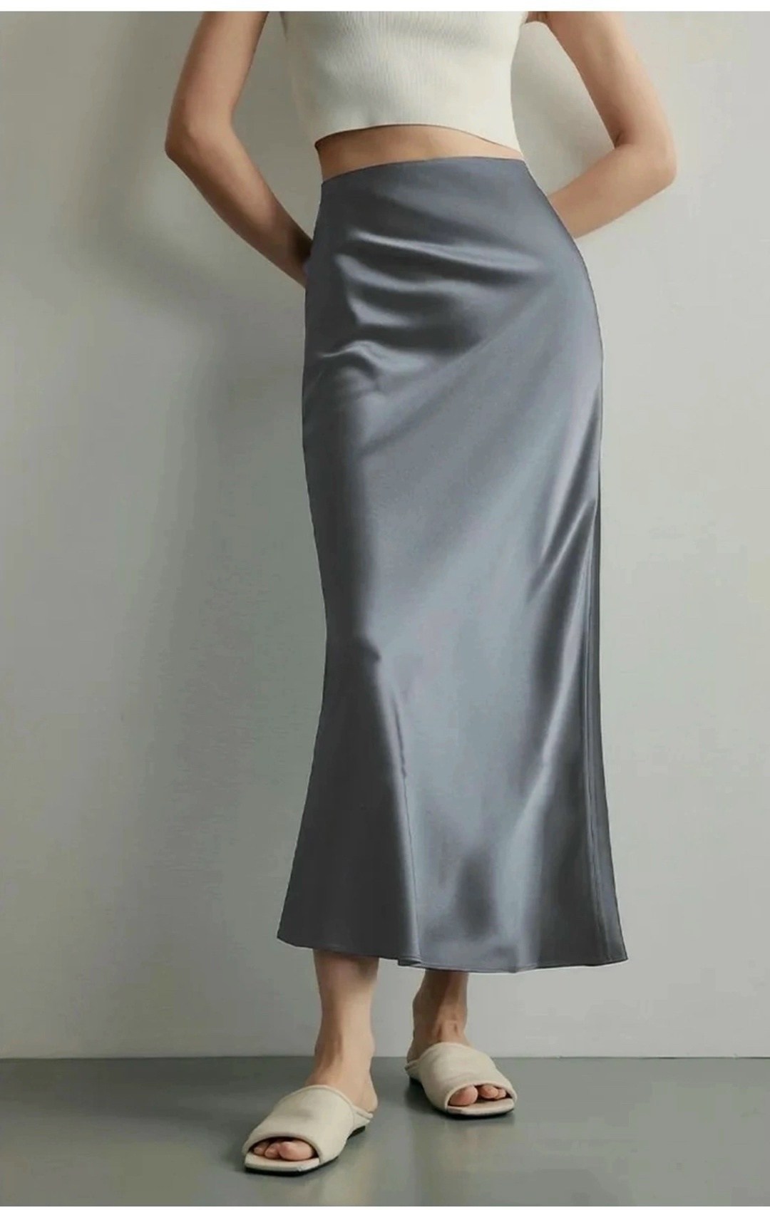 юбка атласная длинная горчичный,юбка атласная длинная горчичный 42-44/m,атласная юбка миди,юбка женская атласная с высокой посадкой,атласная юбка