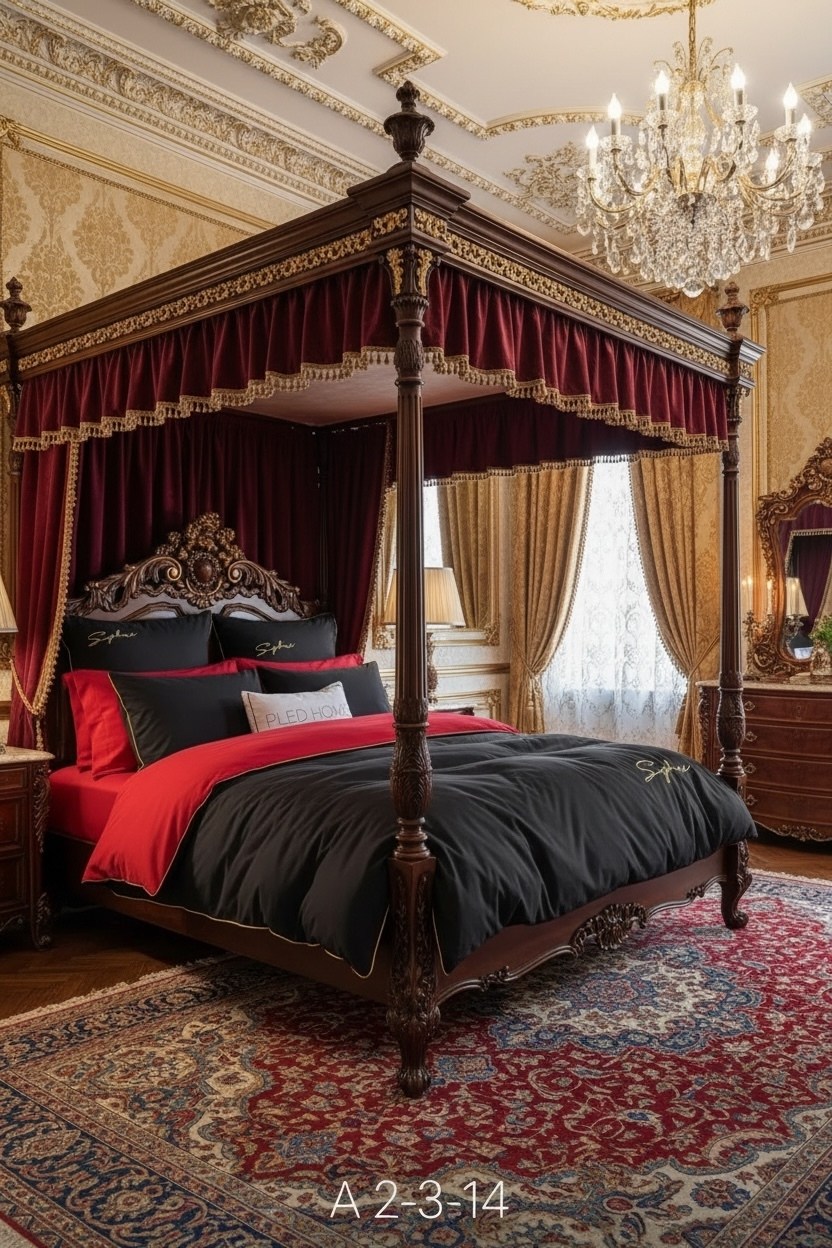 спальни дизайн,шикарная спальня,спальни,королевская спальня,роскошная спальня