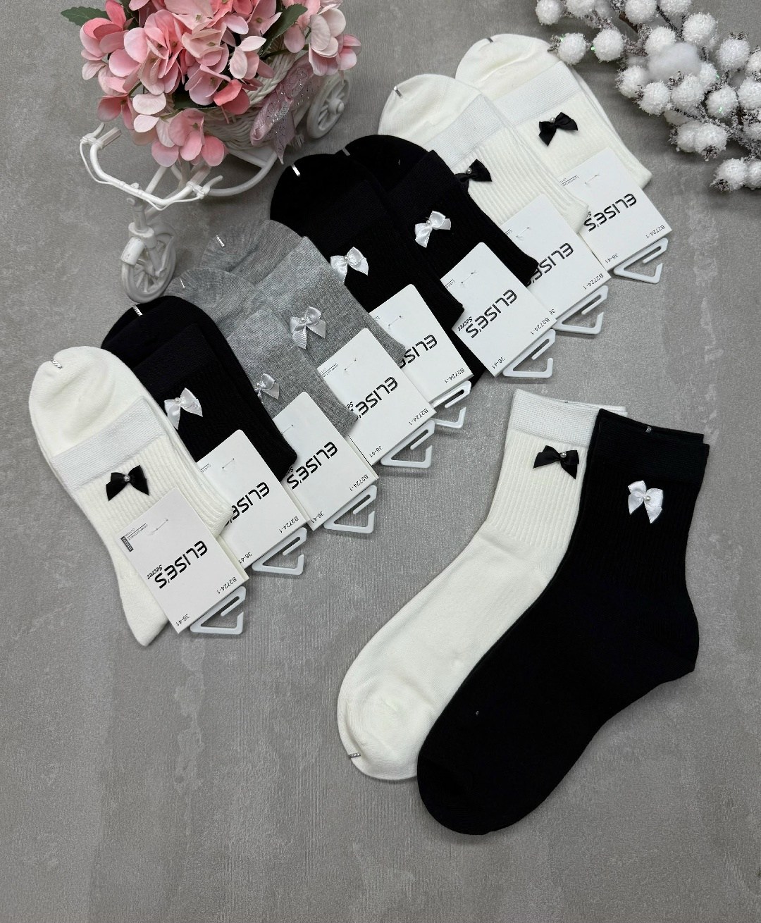 комплект носки женские,носки женское,носки комплект,носки женские хлопковые,носки с бантами