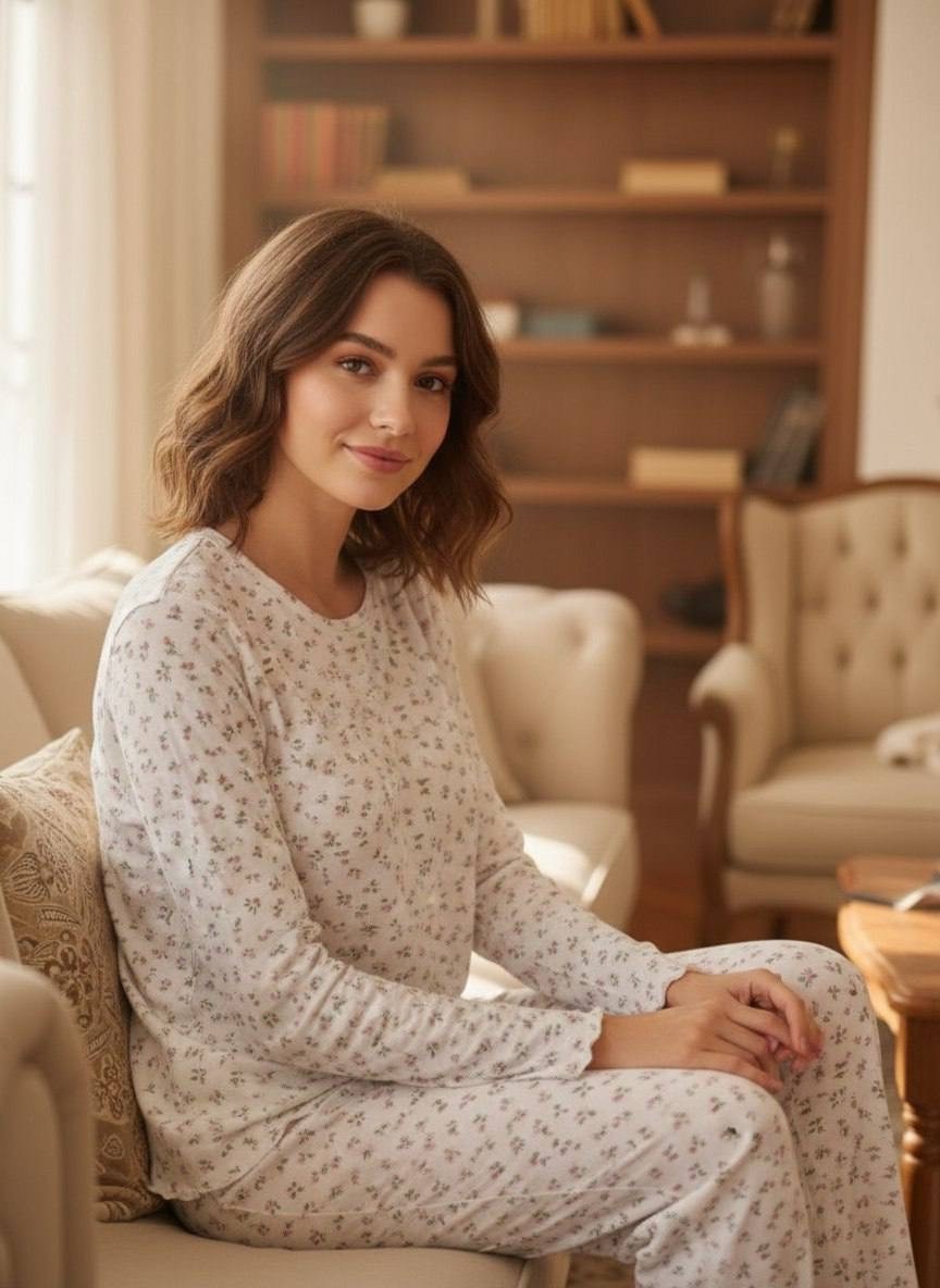 женская пижама,пижама с принтом,женская пижама с брюками,домашняя одежда пижама,одежда для дома