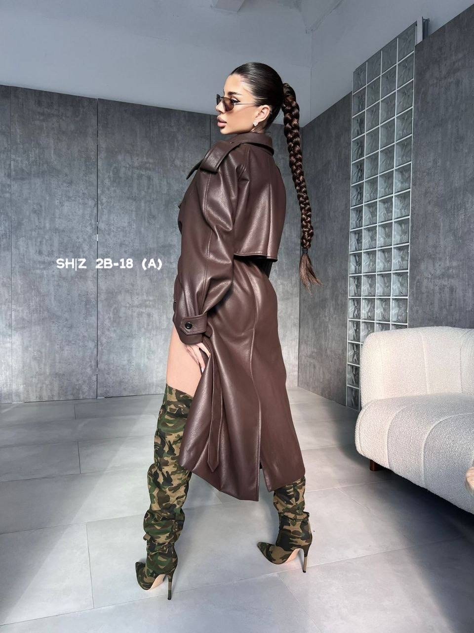 тренч кожаный,тренч плащ кожаный,кожаный плащ,кожаный плащ тренч длинный,плащ ōnne кожаный женский