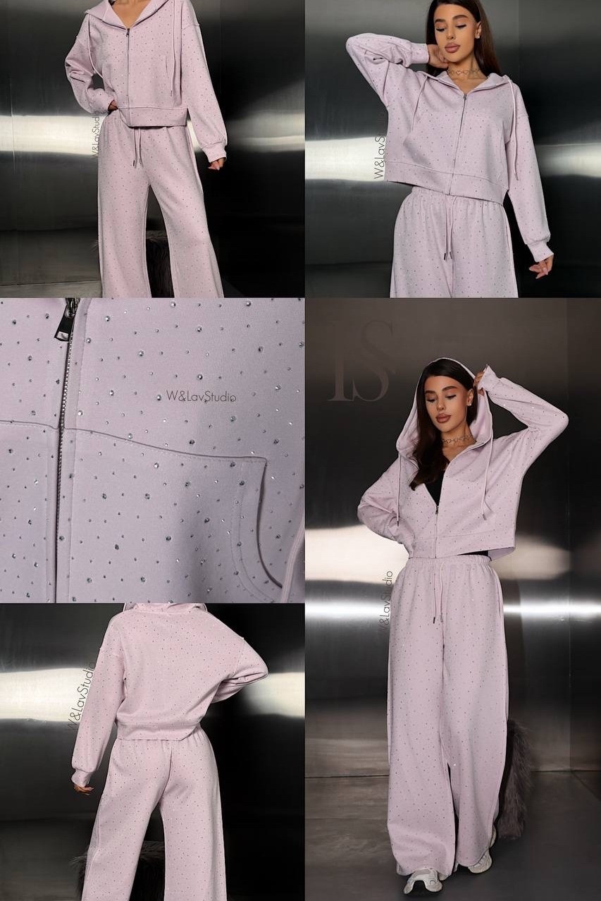 костюм с капюшоном и брюками erdalis,женский костюм,костюм голубой,костюм велюровый,костюм спортивный женский