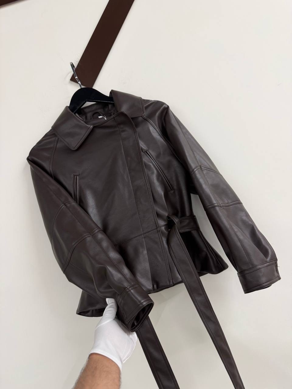 куртка кожаная женская,кожаная куртка,кожаная куртка женская hers 52726 коричневая m,женская куртка из экокожи,куртка косуха