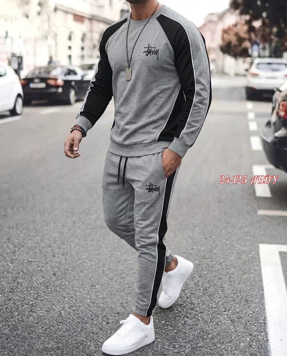 спортивные мужские костюмы,спортивные костюм,мужская мода,спортивный костюм madmext серый,одежда комплект