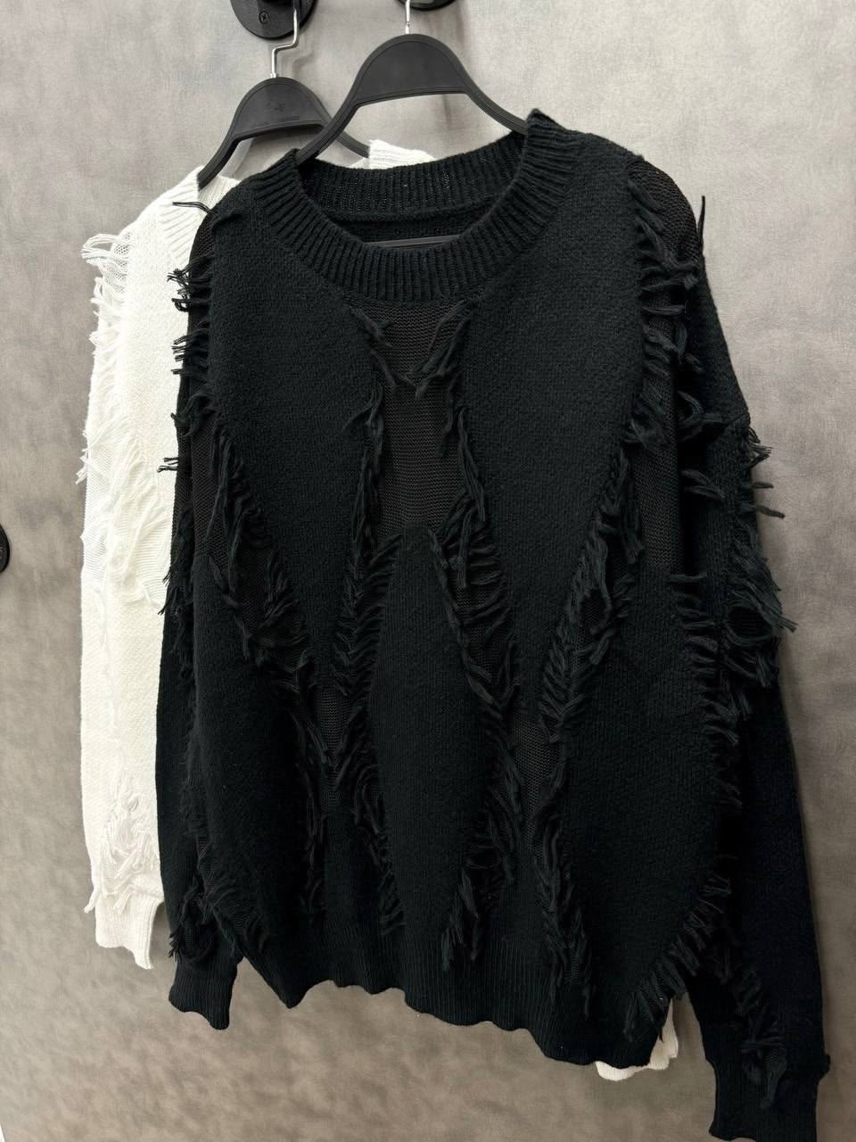 свитер оверсайз с оригинальной бахромой,свитер оверсайз теплый glamour boutique,свитер оверсайз теплый ng boutique,свитер оверсайз удлиненный,свитер вязаный оверсайз