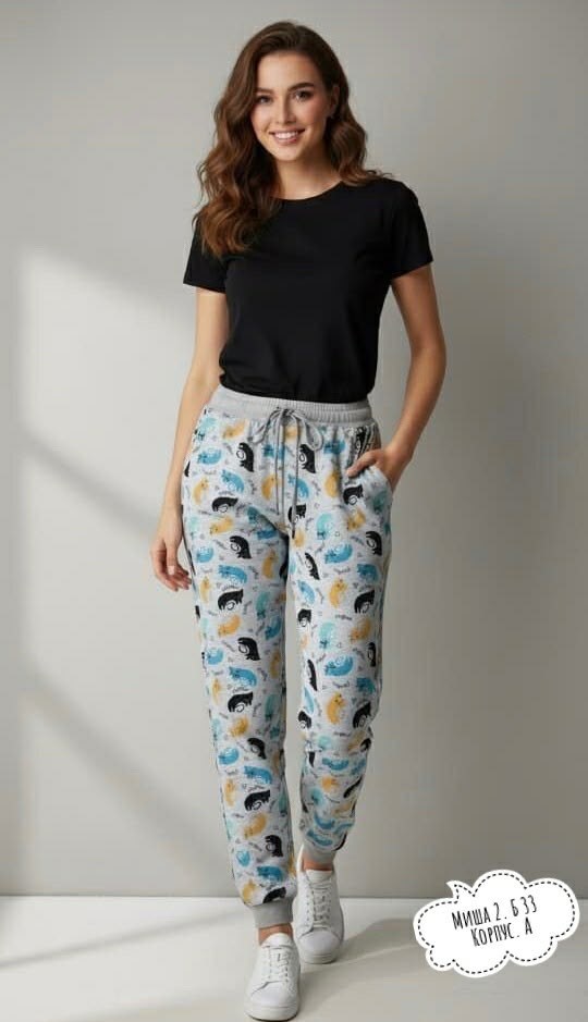 брюки с рисунком,трикотажные брюки,брюки женские,брюки спортивные,домашние брюки