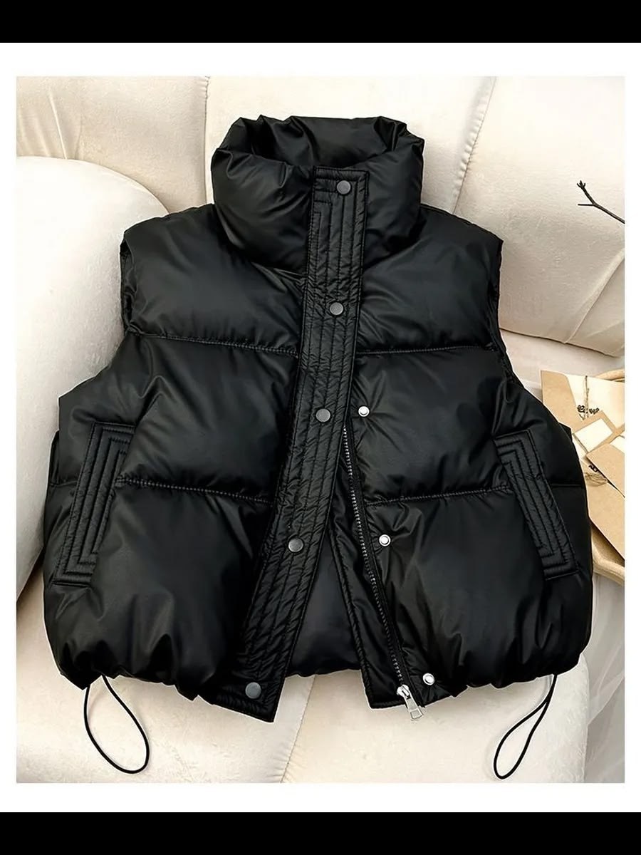 женский пуховой жилет с воротником-стойкой,теплый жилет,женский жилет,жилетка женская,пуховой жилет