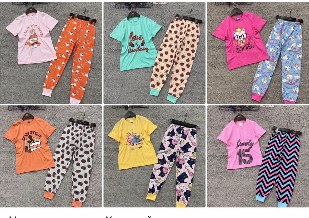 пижама детская,пижама для девочек,пижам,комплект пижама,пижама розовый