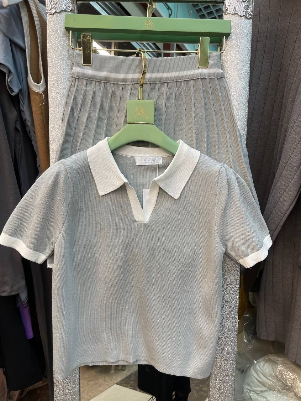 костюм трикотажный с юбкой,трикотажный костюм с юбкой плиссе,костюм с юбкой плиссе,костюм двойка с юбкой,женский костюм трикотажный с юбкой