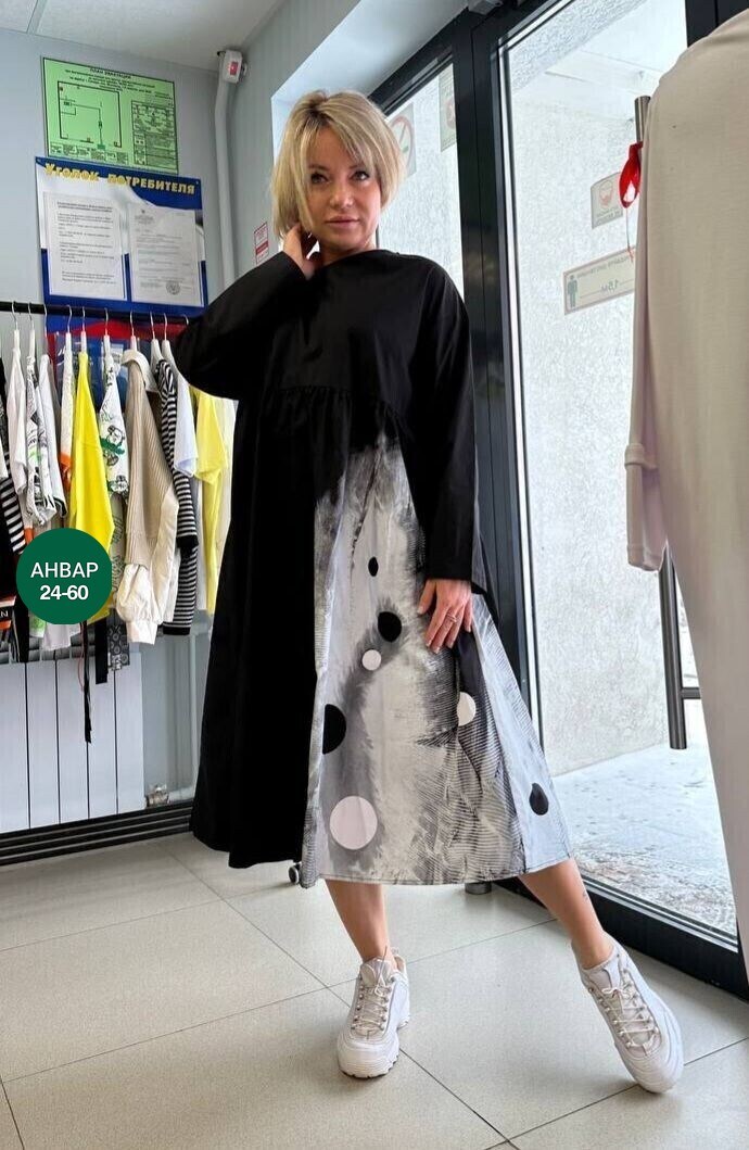 стильное платье свободного кроя,свободное платье,платье модное,платье большие размеры,платье в стиле