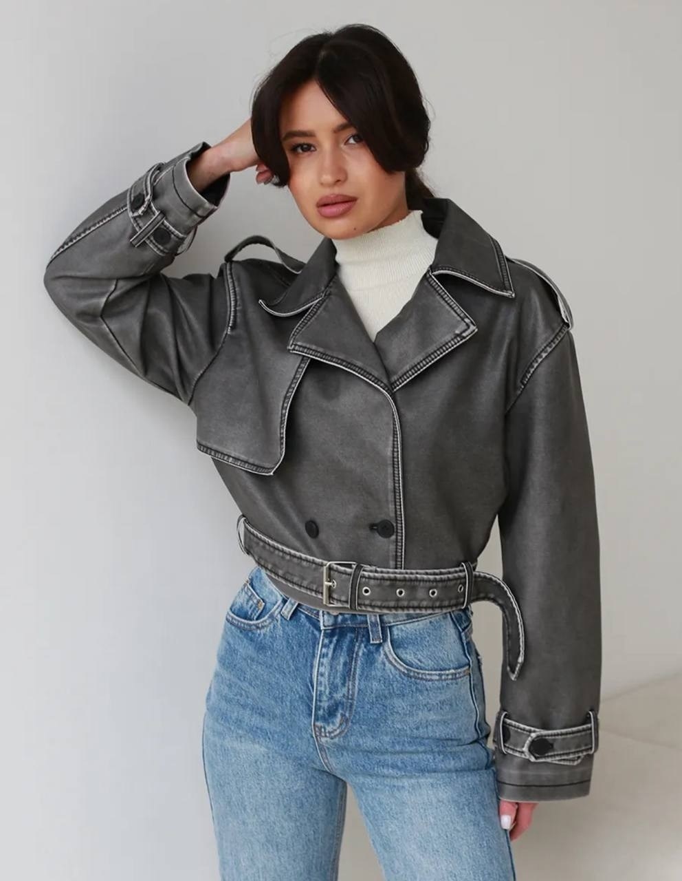 косуха серая винтажная куртка кожаная оверсайз,женская куртка,косуха куртка,кожаная куртка женская оверсайз,куртка кожаная