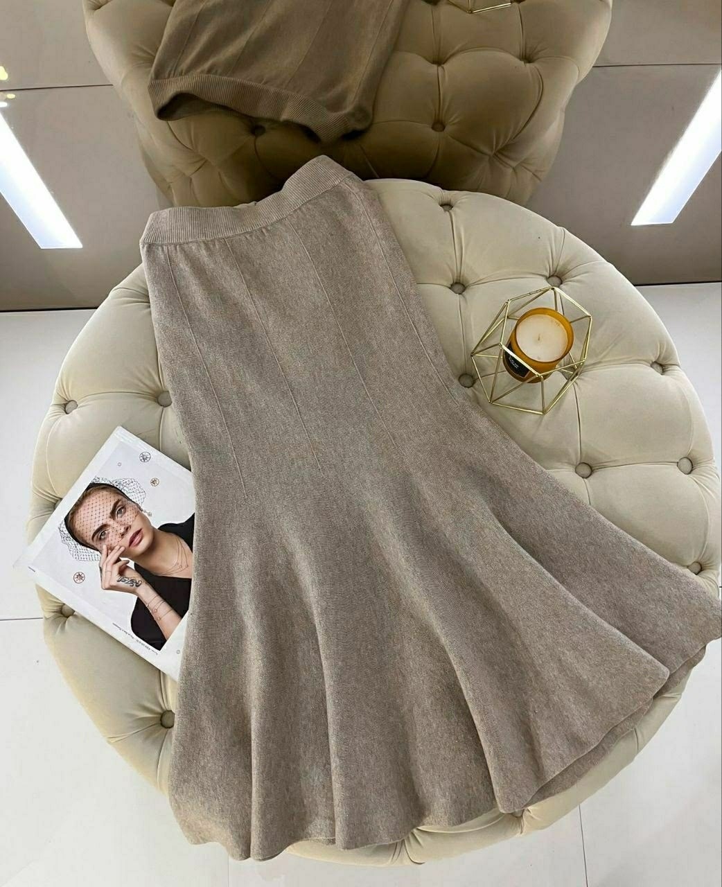 юбка кашемир,юбка вязаный кашемир,трикотажная юбка,шерстяная юбка,юбка средней длины