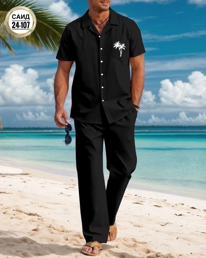 пляжная рубашка,костюм летний мужской,костюм мужской,мужской костюм двойка,мужская гавайская рубашка