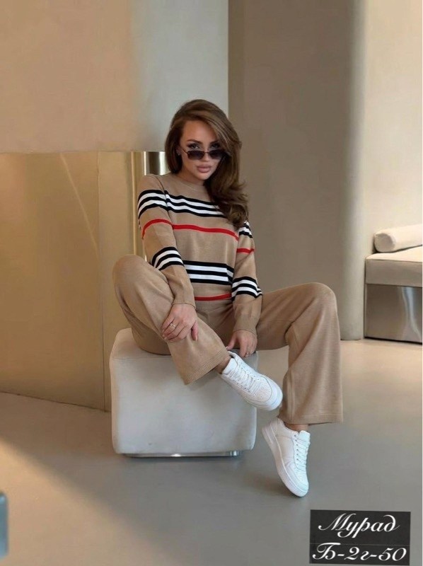 трикотажный костюм,женский трикотажный костюм,трикотажный костюм с брюками и кофтой в полоску aisha comfort,трикотажный костюм брюками,костюм трикотажный вязаный тройка с шапкой ragim shop